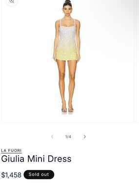La Fuori Giulia Mini Dress - White to Yellow Ombre